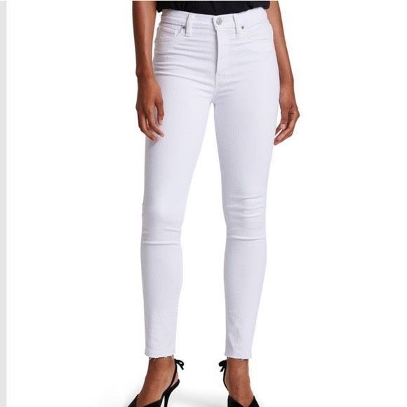 Hudson Jeans Denim - HUDSON Barbara High Waist Super Skinny Stretch Ankle Jeans w Raw/ Frayed Hem Siz